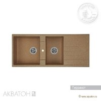 Мойка кухонная АКВАТОН Торина двойная, терракотовый