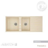 Мойка кухонная АКВАТОН Торина двойная, шампань