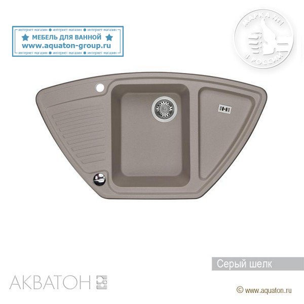 Мойка кухонная АКВАТОН Лория, серый шелк Мойка кухонная АКВАТОН Лория, серый шелк